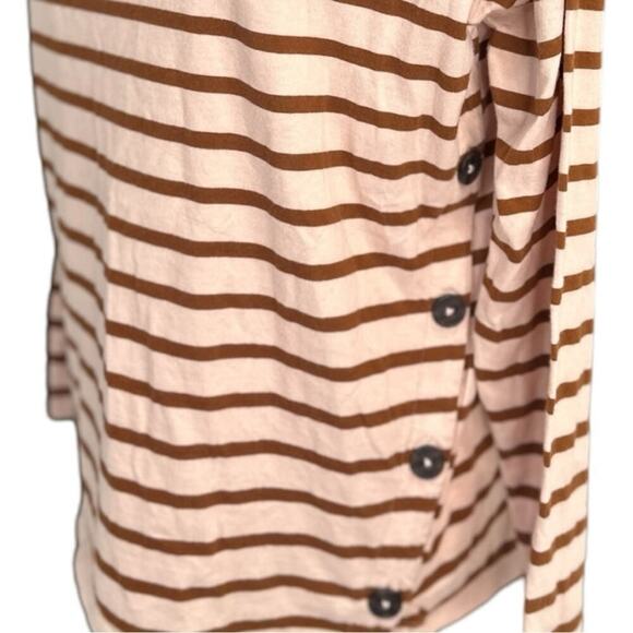 J.Jill - Striped Button Accent Crewneck Long Sleeve Top - Size Medium - Picture 7 of 11